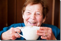 senior woman drinking coffee